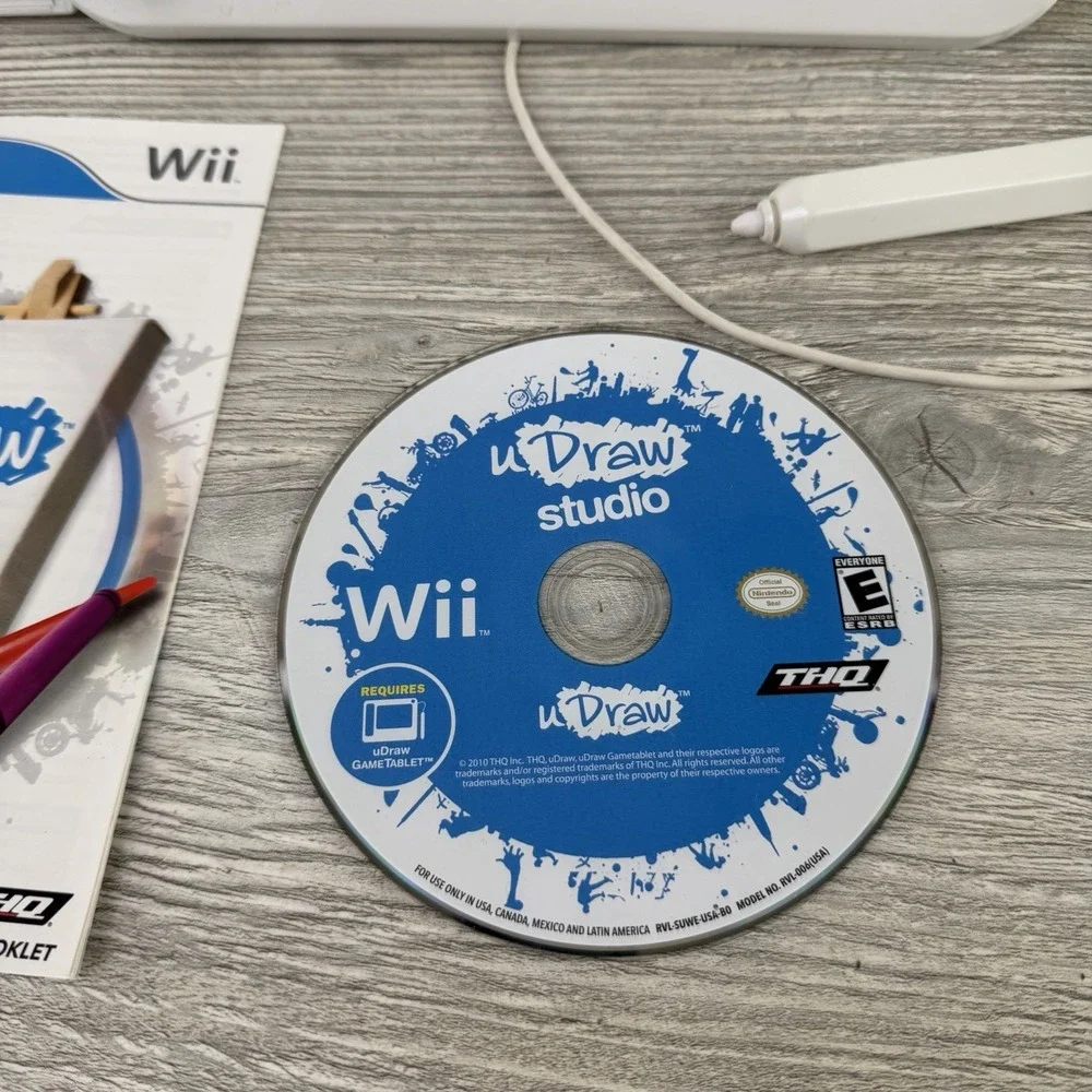 Nintendo Wii uDraw Tablet Game Bundle Tested And Working